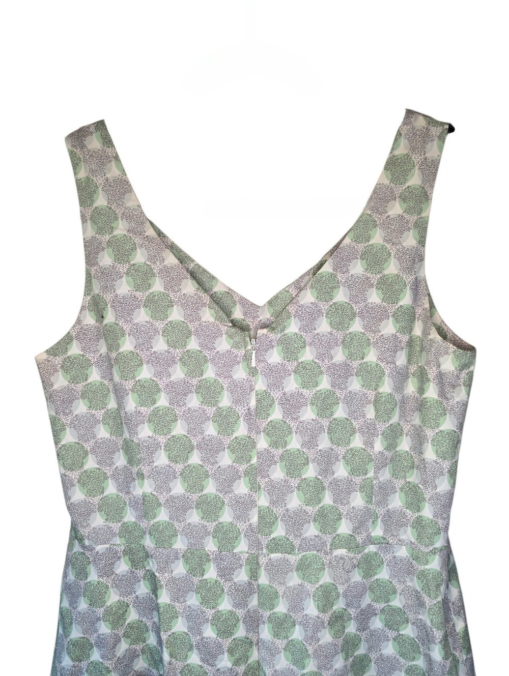 Boden Green & Purple Geometric Circle Print A-Line Dress, 12R - Picture 5 of 9